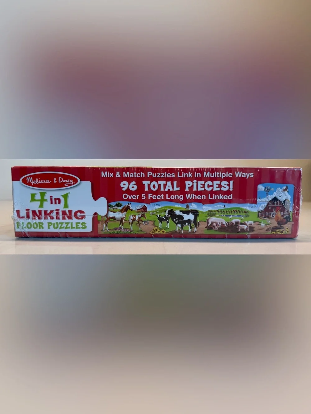 Melissa & Doug 4-in-1 Linking Floor Puzzles Farm 96 Pc Factory Sealed NIB